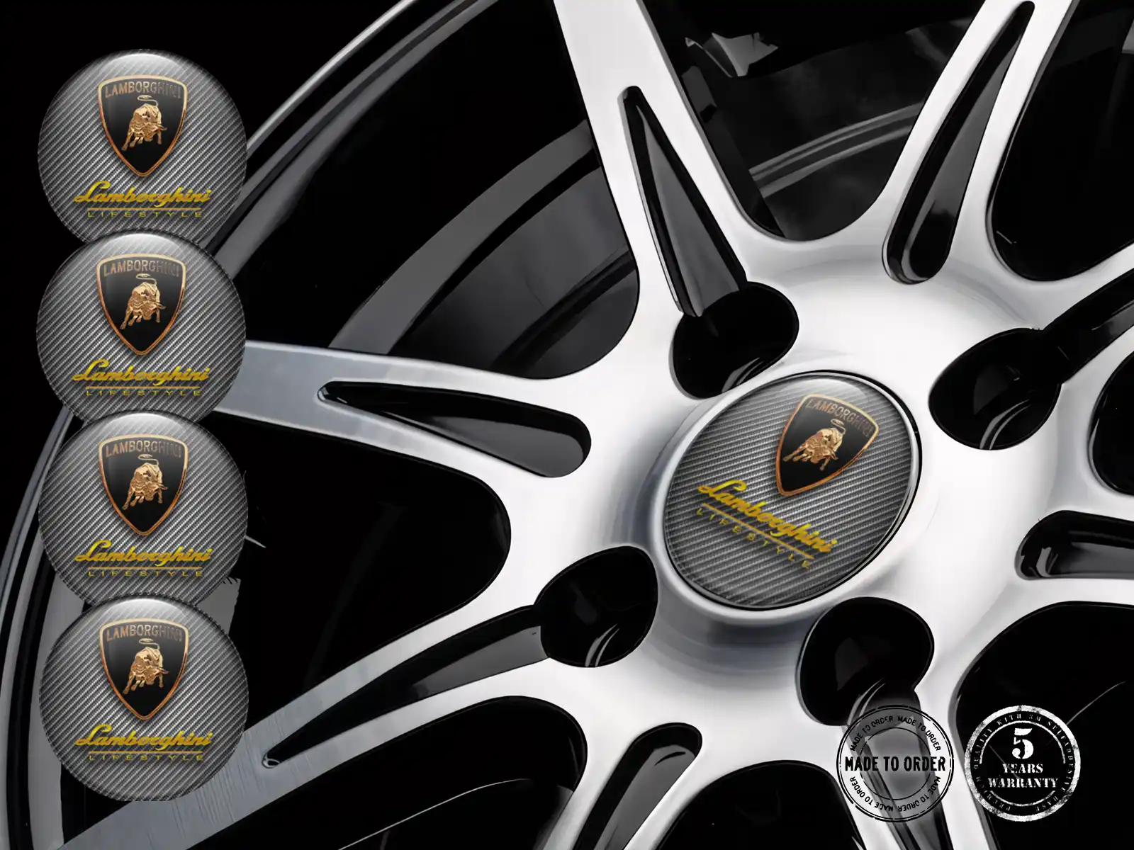 Lamborghini Logo Autocollant Silicone Décalques Roue de Luxe